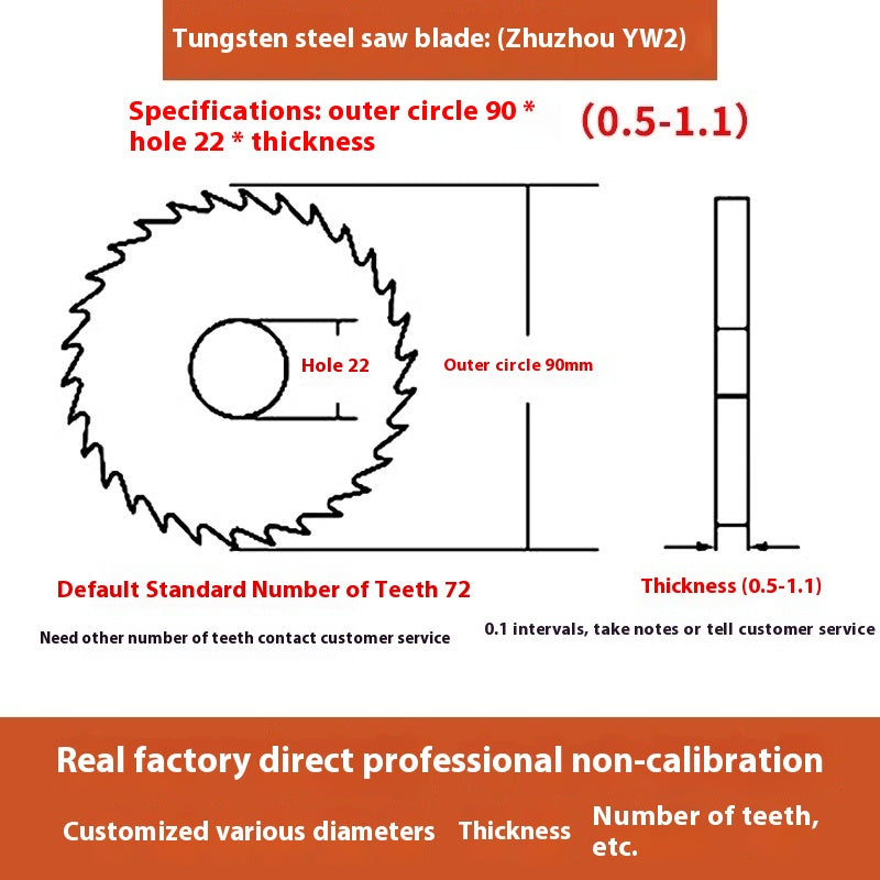 1142-Tungsten steel saw blade milling cutter ebony circular saw blade integral tungsten carbide saw blade outer diameter 20/30/40/60/80/100 Shandong Denso Pricision Tools Co.,Ltd.